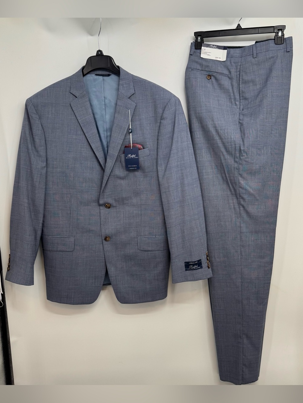 NWT Ralph Lauren Men’s Wool Athletic Fit Suit Size 44R 36W Pants Blue $550